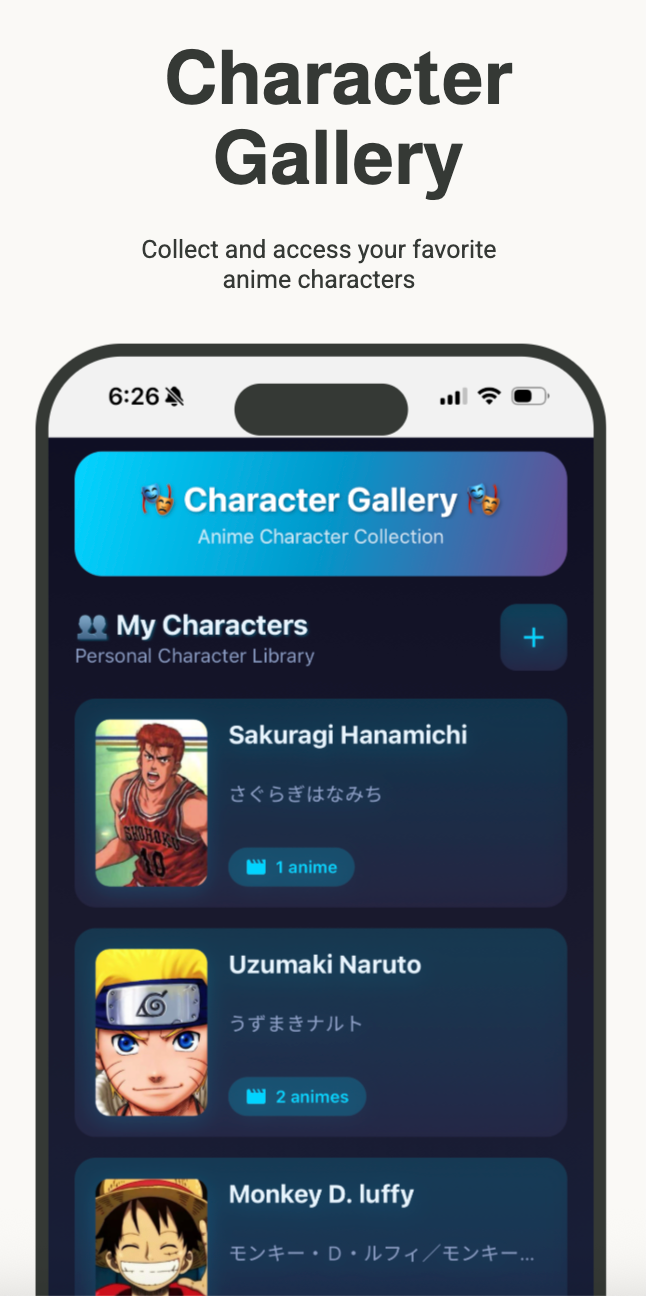Anime Tracker - Character Gallery