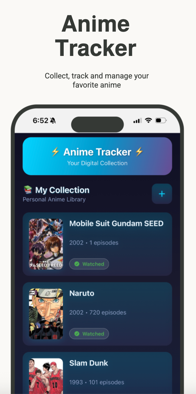 Anime Tracker - Main Collection Interface