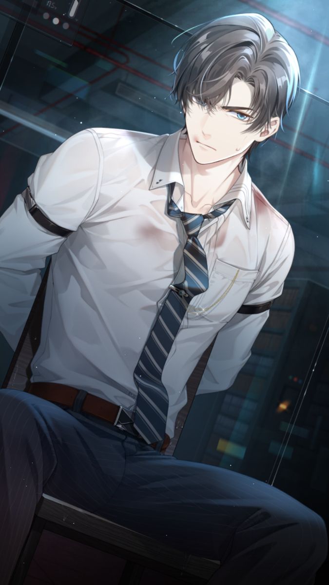 Mafia boss in office setting