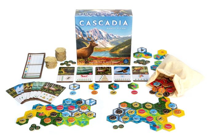 Cascadia board game — tile-laying nature game