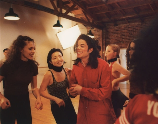 Michael Jackson smiling in a more candid moment