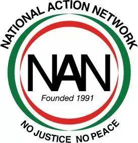 National Action Network NAN logo — No Justice No Peace, Founded 1991
