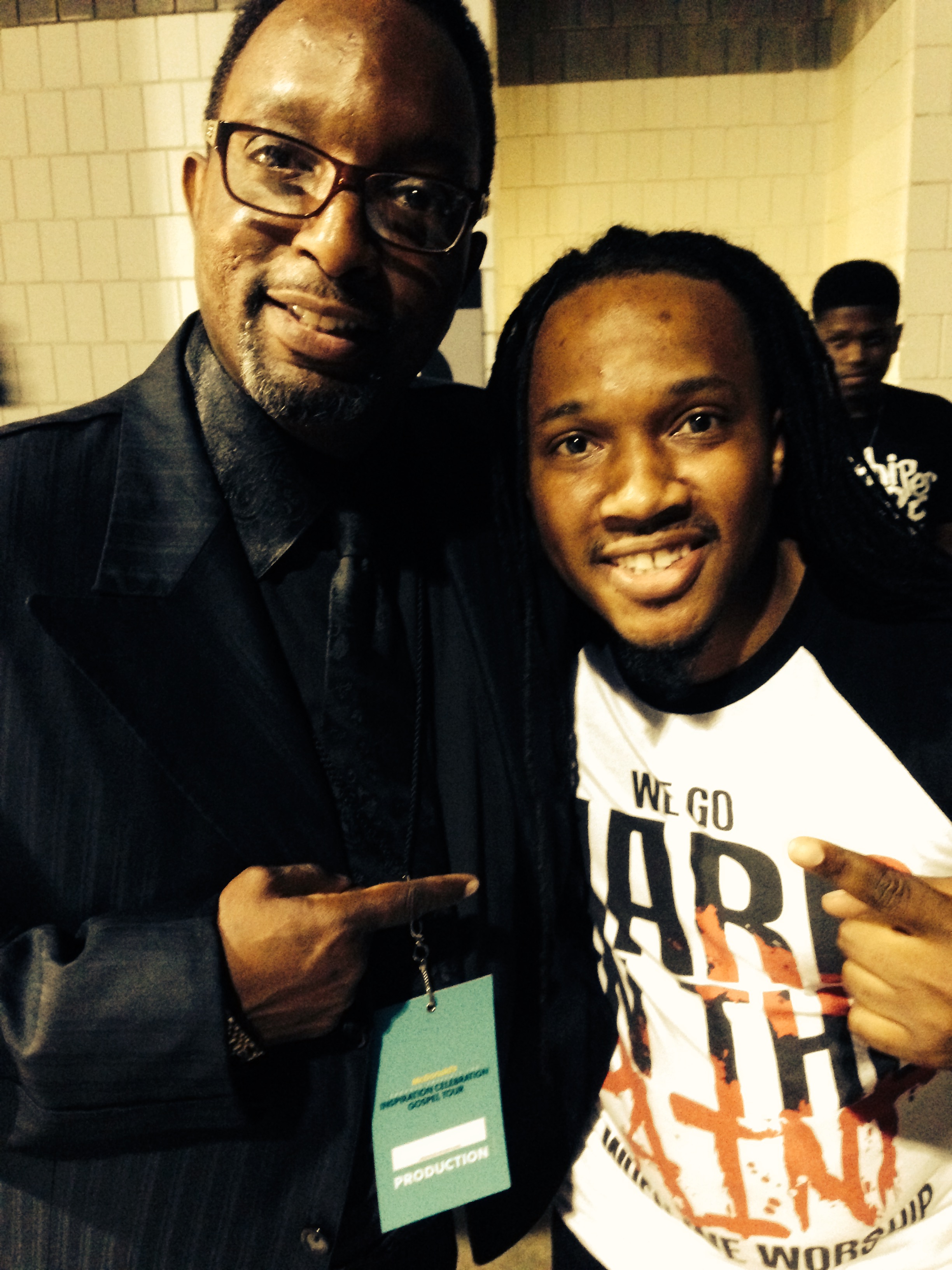 Uncle Reese, gospel artist, photographed backstage with Farmedia at the Inspiration Celebration Gospel Tour