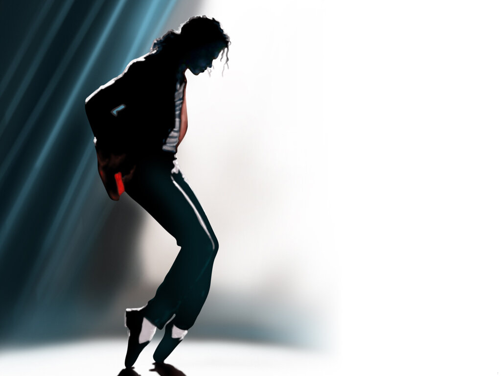 Michael Jackson performing the iconic moonwalk