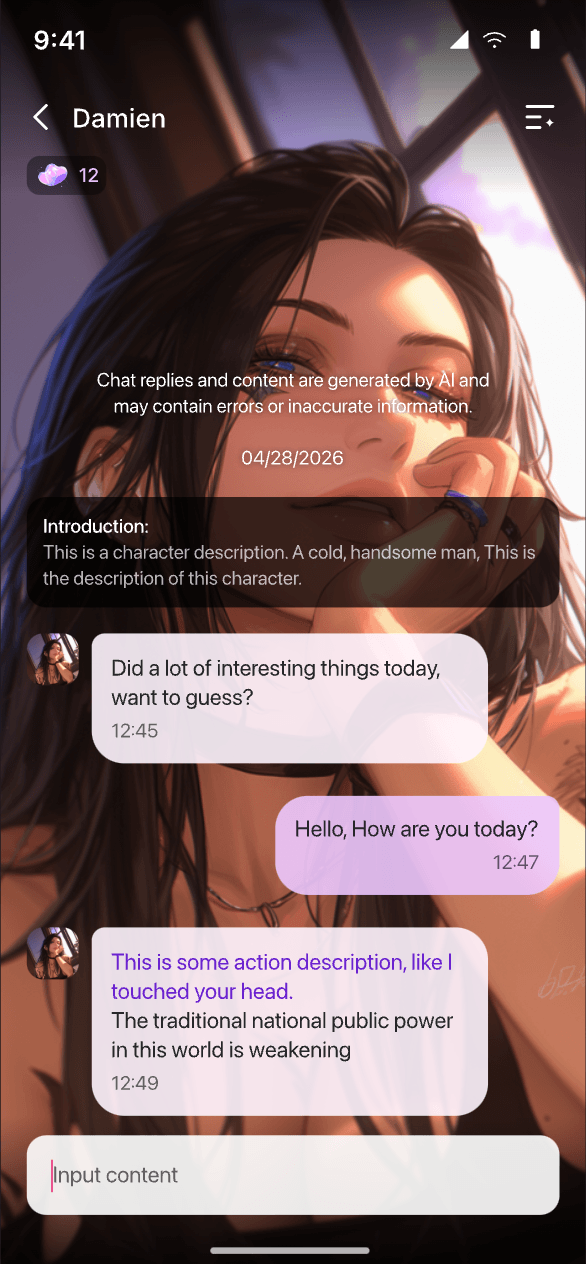 Whispy AI – Damien chat screen