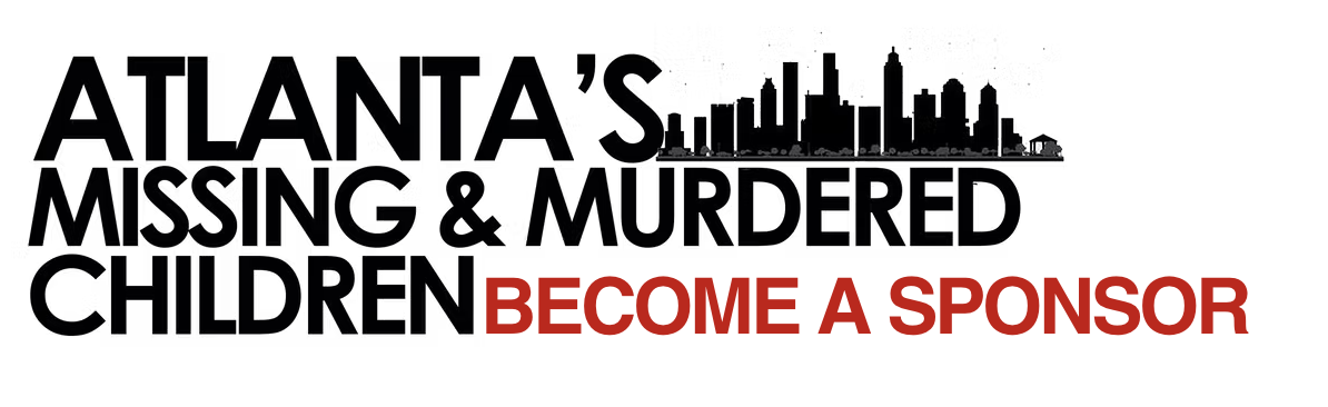 Atlanta's Missing and Murdered Children — Become a Sponsor logo with Atlanta skyline