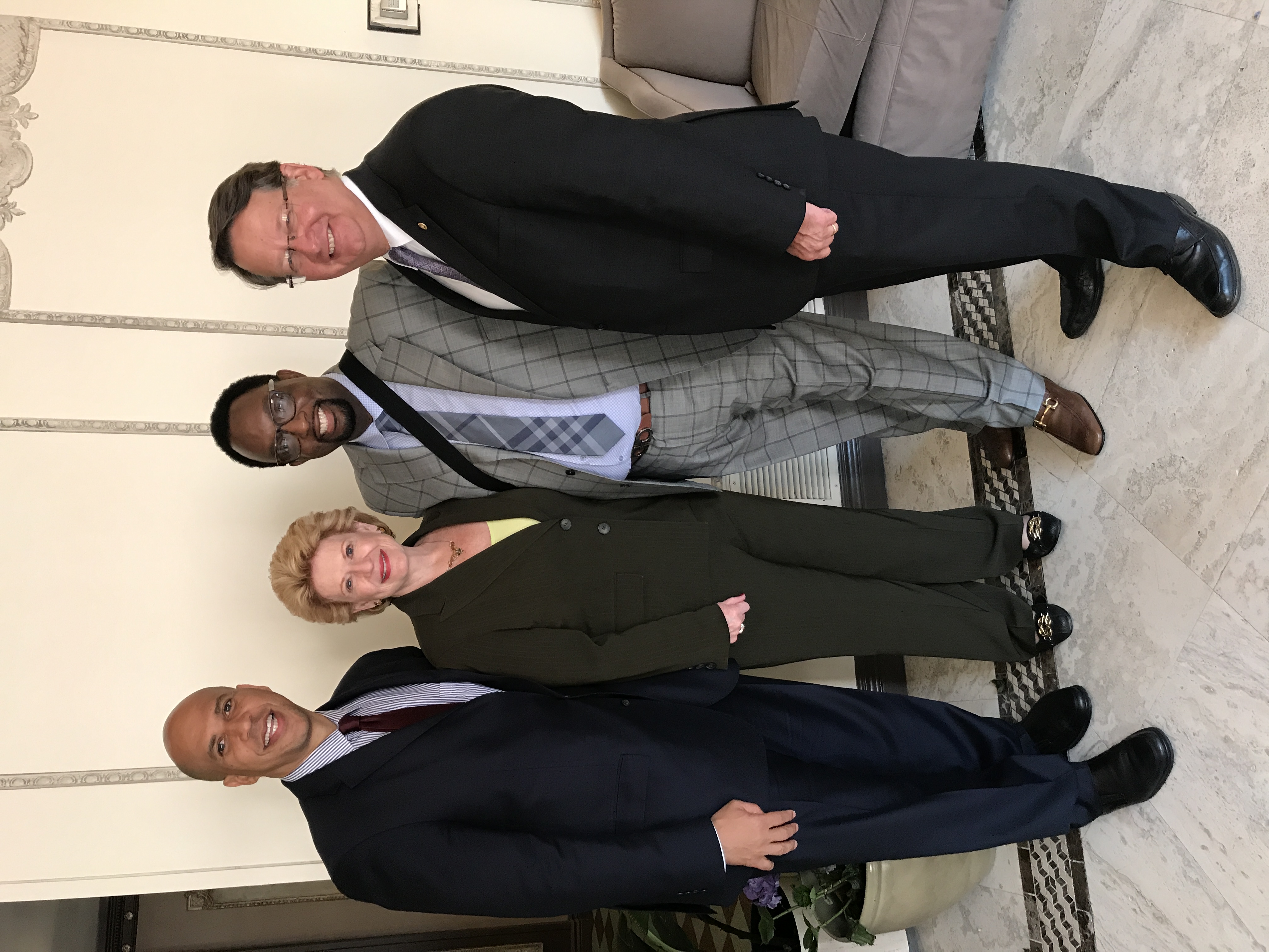 U.S. Senators Cory Booker, Debbie Stabenow, and Gary Peters photographed with Farmedia at a Washington D.C. engagement
